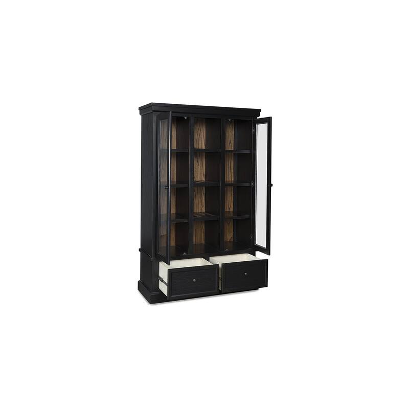 Signature Design by Ashley Chadworth Black/Brown Curio - 46.38" W x 18.13" D x 74" H
