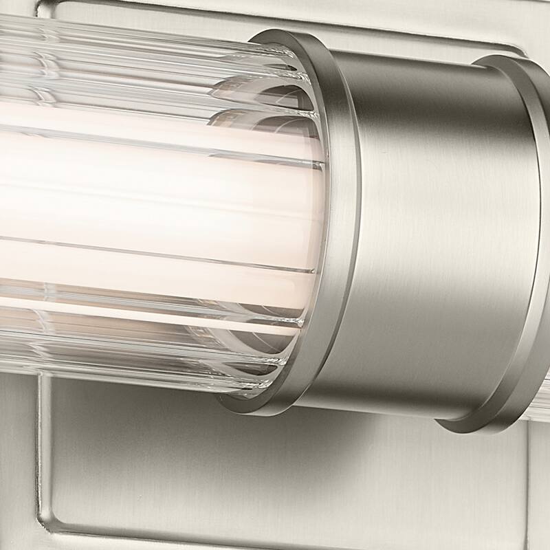 Kichler Lighting Laurene 18.5" Linear Bath Bar Small LED with Clear Fluted Glass in Brushed Nickel