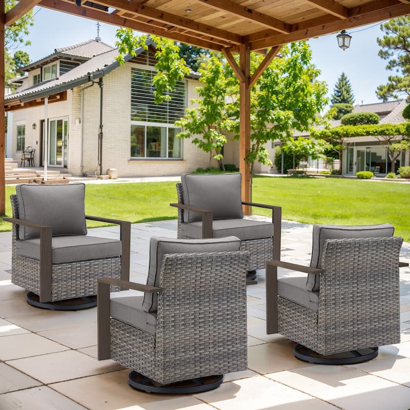 Gymojoy Patio Swivel Glider Chairs Set of 4