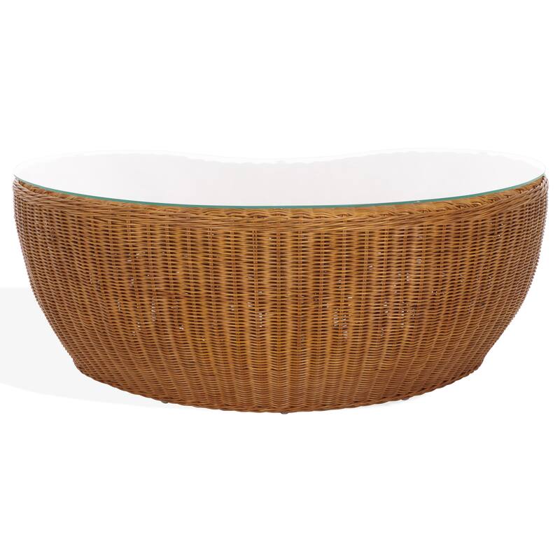 SAFAVIEH Couture Hylda Rattan Coffee Table, Fully Assembled - 43"W x 29"D x 16"H