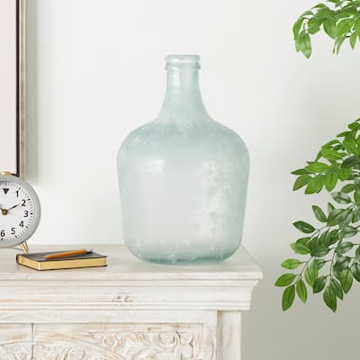 Clear Recycled Glass Handmade Frosted Spanish Bottle Vase