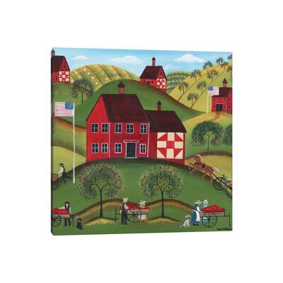 iCanvas "Primitive Americana Red Apple Barn" by Cheryl Bartley Canvas Print
