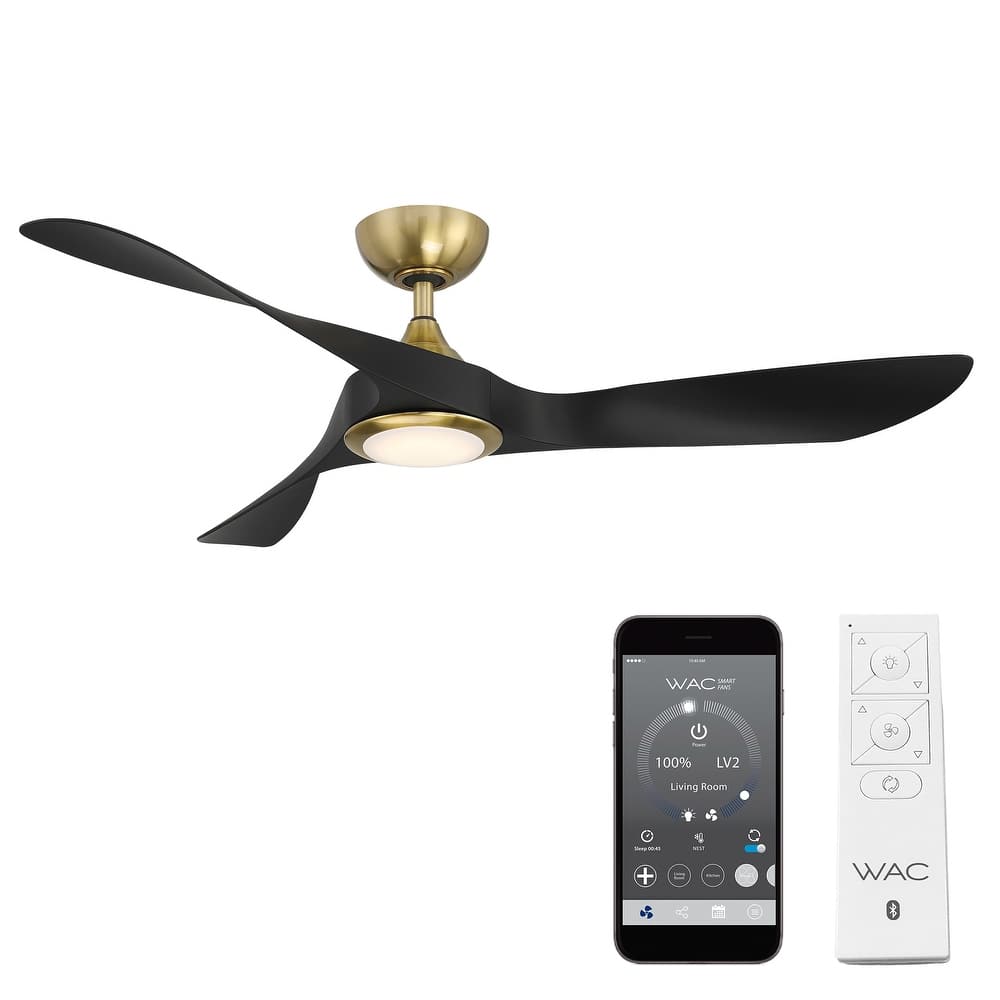Swirl Indoor/Outdoor 3-Blade Smart Ceiling Fan 54in with 3000K LED and Remote Control. - 54