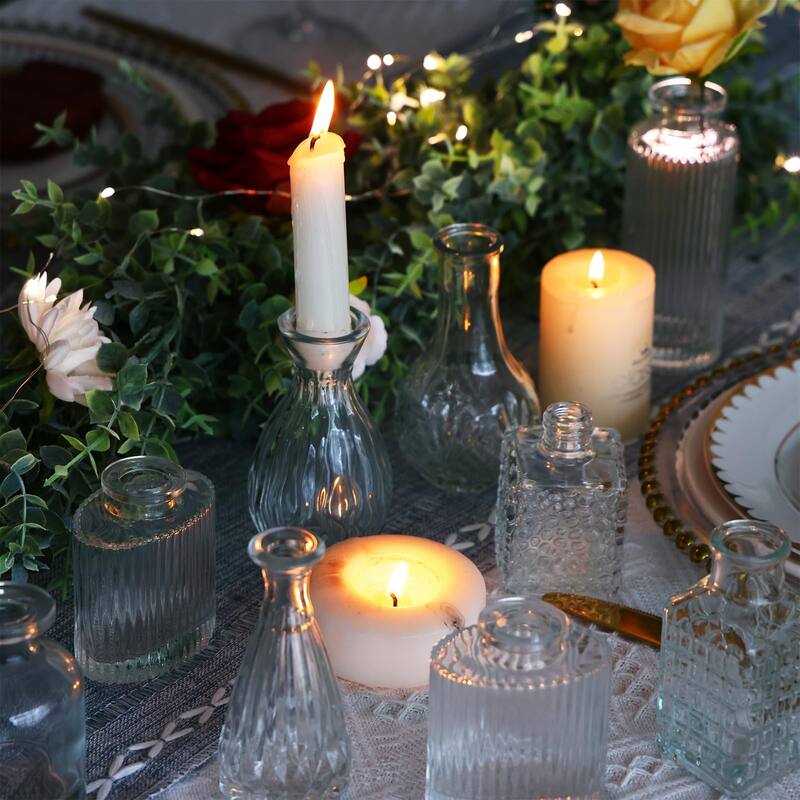 36 Glass Bud Vase Set, Small Vases for Flowers, Clear Bud Vases for Centerpieces Mini Flower Vases in Bulk