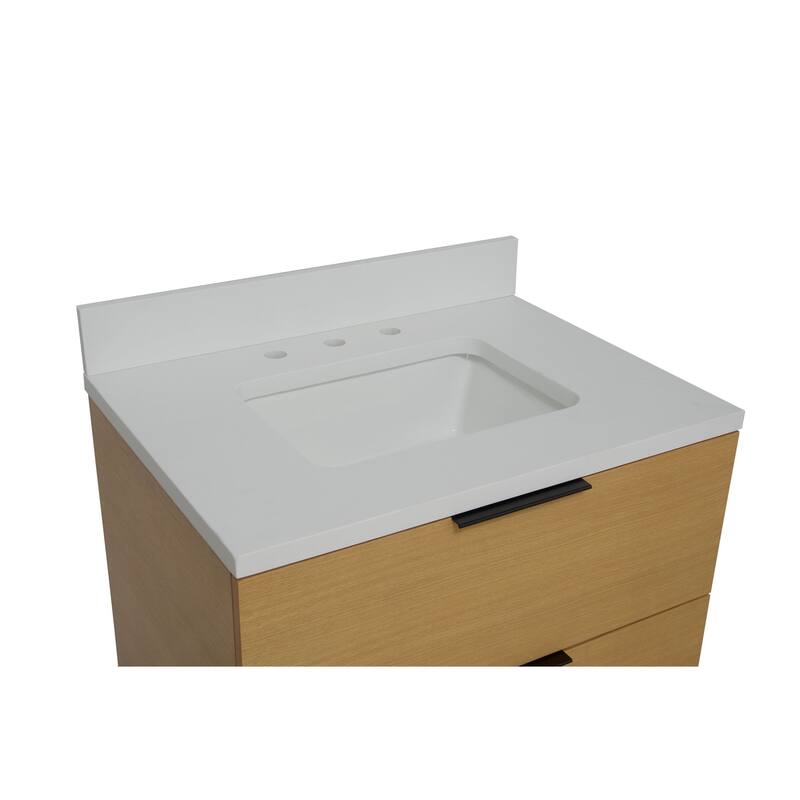 KitchenBathCollection Mia 30" Bathroom Vanity with Matte White Top