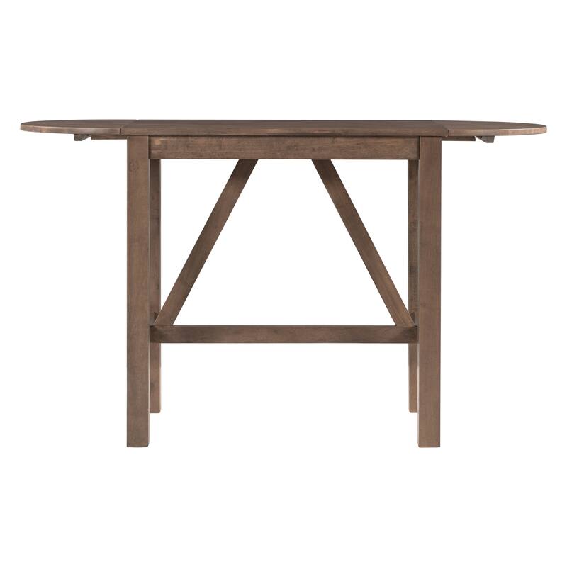 3-Piece Rustic Dining Set with Drop Leaf & 2 Chairs