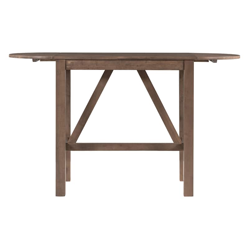 Wood Counter Dining Table and Chair Sets Drop Leaf Dining Table and Chair Sets with Silver Dots Accent Chairs for Small Place