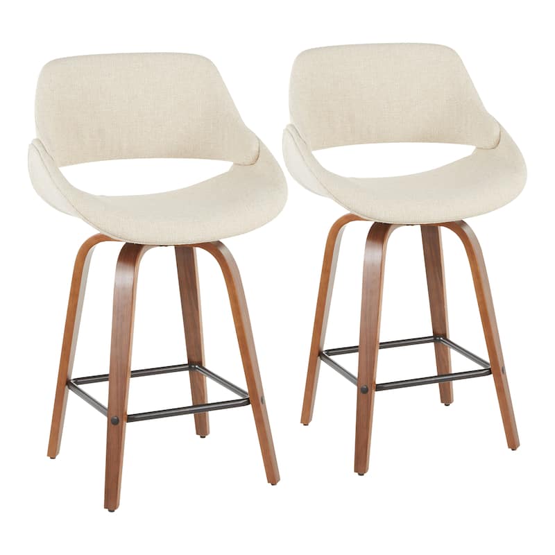 Carson Carrington Svellingen 26" Fixed-Height Counter Stool with Square Footrest (Set of 2)