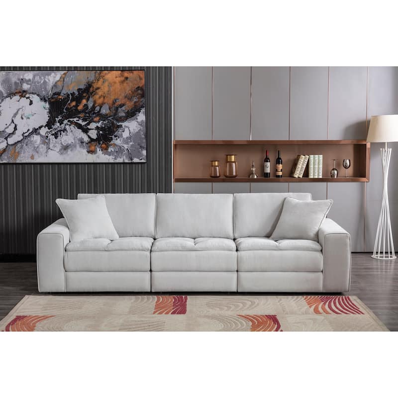 Roundhill Furniture Breton Contemporary Fabric Tufted Chair, Oyster Gray