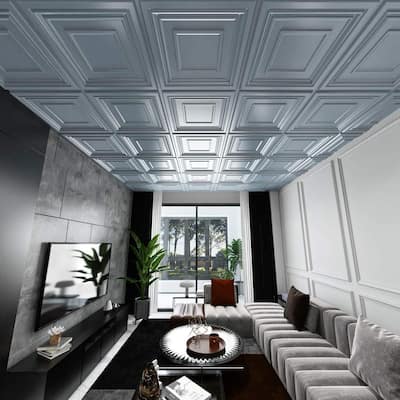 Art3d 3D Ceiling Tiles PVC Square Relief Design (48 Sq.Ft)
