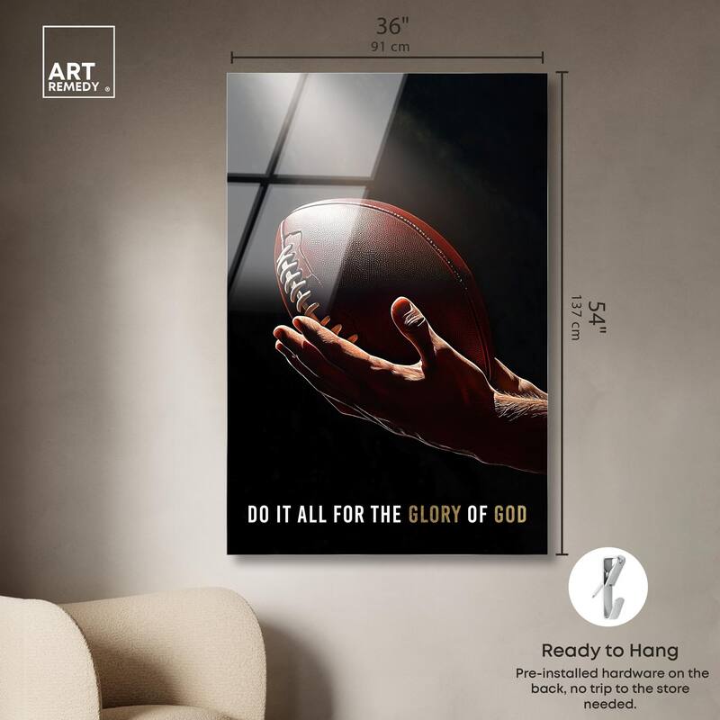 Glory of God Football Acrylic by Art Remedy, Ready to Hang
