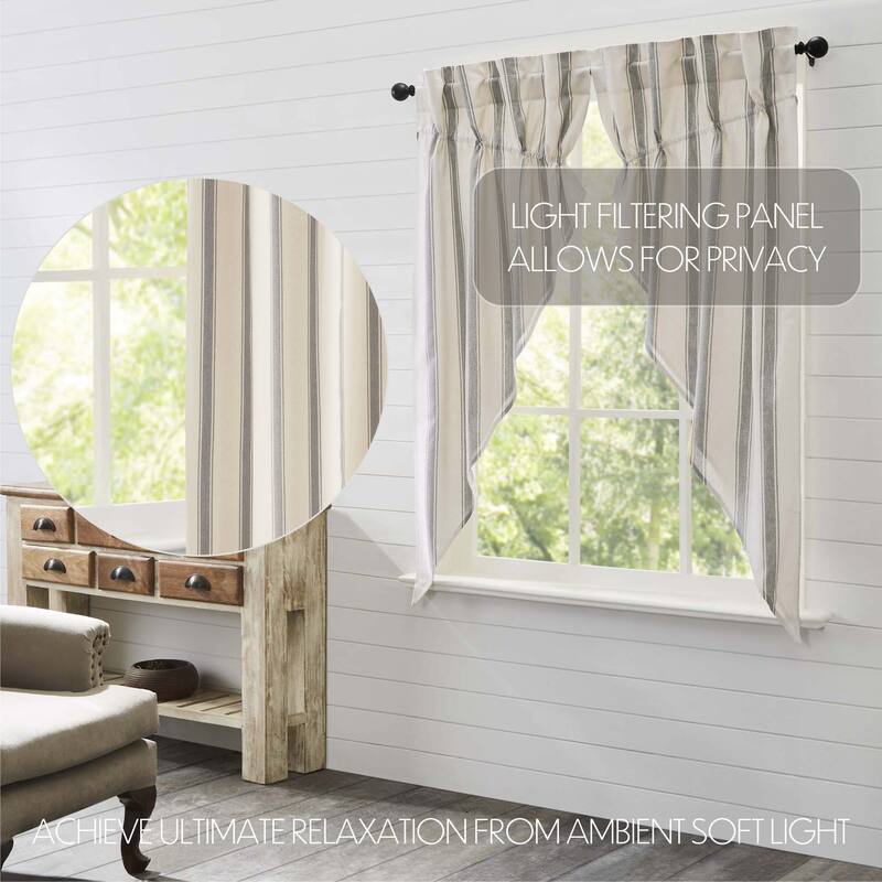 Grace Grain Sack Stripe Prairie Short Panel Set of 2 63x36x18