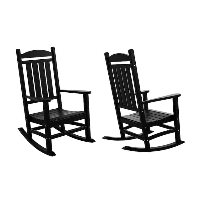 Laguna Traditional Weather-Resistant Rocking Chair (Set of 2) - Black