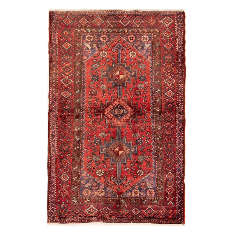 Konya Anatolian Red Rug 4'3" x 6'7" - 4'3 x 6'7 - Red - 4'3 x 6'7