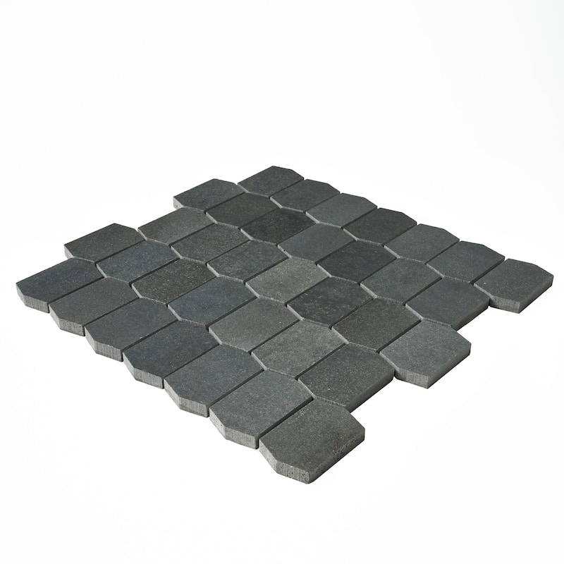 Vulcan Black Adelaine Honed Mosaic Tile