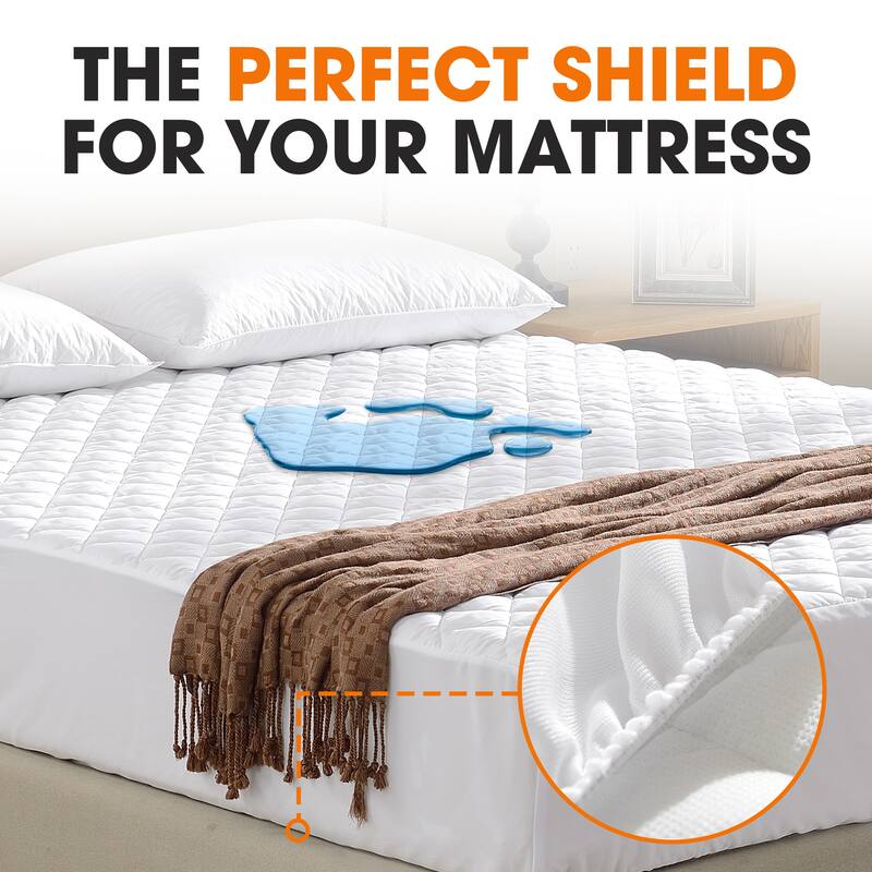 Cheer Collection Waterproof Quilted Mattress Protector - White