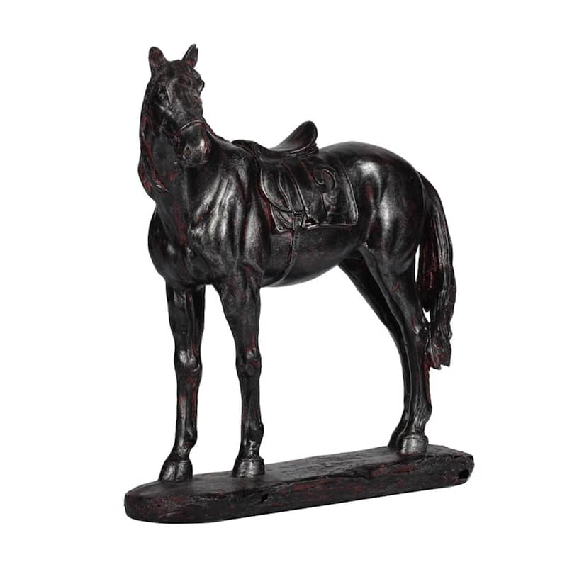 Standing Horse Sculpture with Base - 9.5" - Black