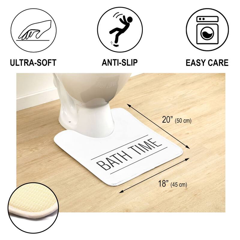 Non-Slip Microfiber Bathmat or Contour Rug Bath Time Design