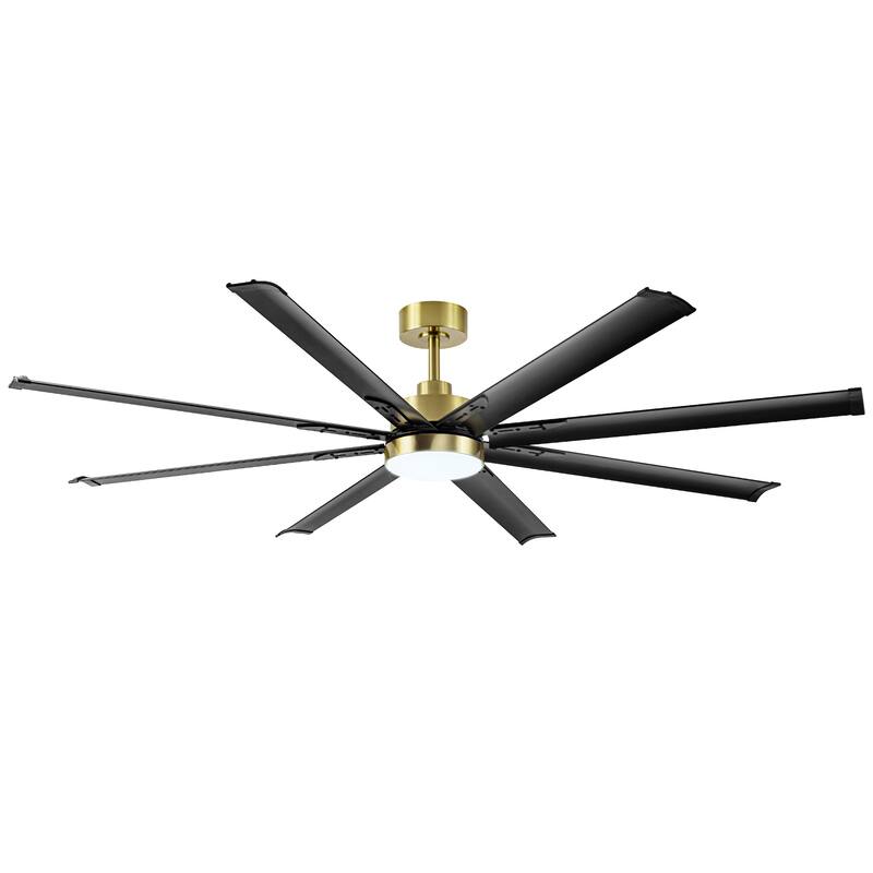 72 in. Integrated LED Indoor Black-Aluminum-Blade Ceiling Fans with Light and Remote