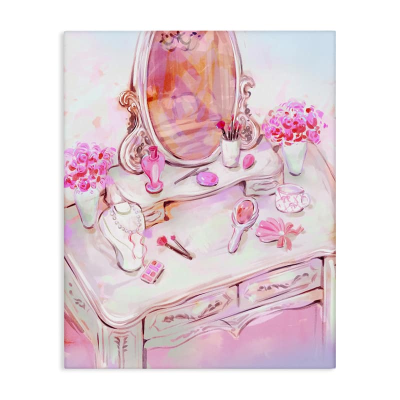 Stupell Pastel Pink Vanity View Canvas Wall Art Design By Ziwei Li - 24 x 30