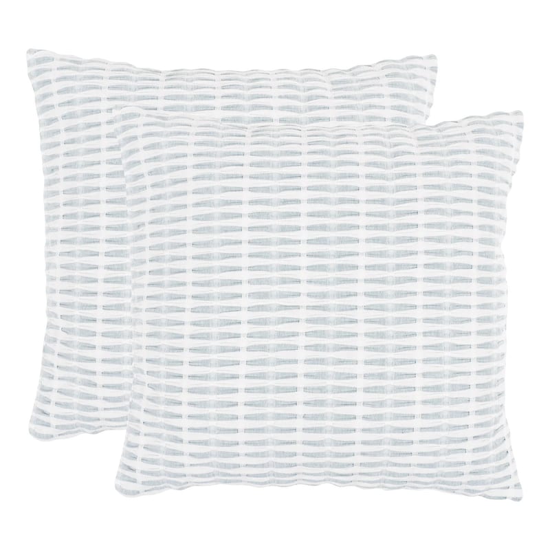 KAF Home Set of 2 Square Pleated Please Pillow Cover - 16 x 16 - Atlantic