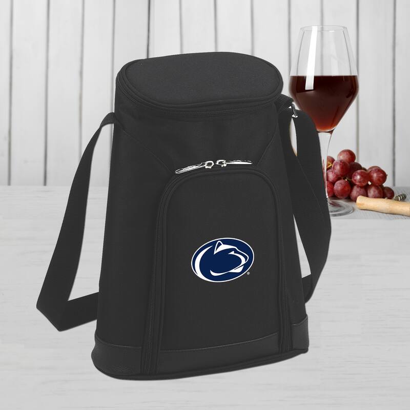 NCAA Penn State Nittany Lions Stylish 2 Bottle Insulated Wine Tote Bag with Cheese Board, Knife and Corkscrew