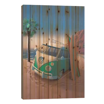 Coastal California Print On Wood by Richard Courtney - Multi-Color