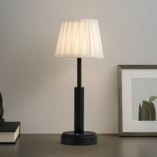 AloaDecor Modern Rechargeable LED Table Lamp with Fabric Shade