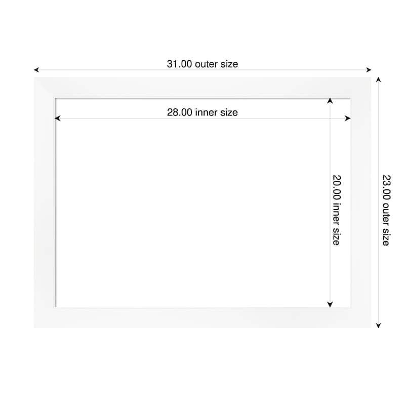 Amanti Art Cabinet White Narrow Framed Dry Erase Magnetic Board - 31 x 23 in