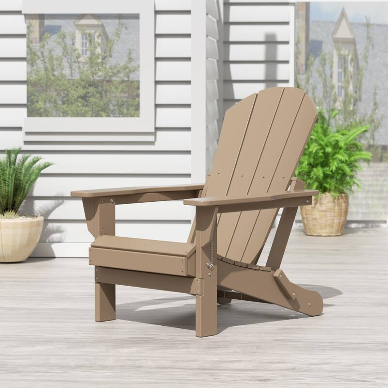 POLYTRENDS Laguna All Weather Poly Outdoor Adirondack Chair - Foldable