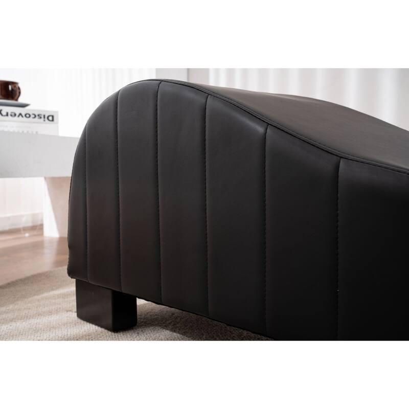 Yoga Chaise Lounge Collection ,Relaxation Modern Faux Leather Curved Sofa