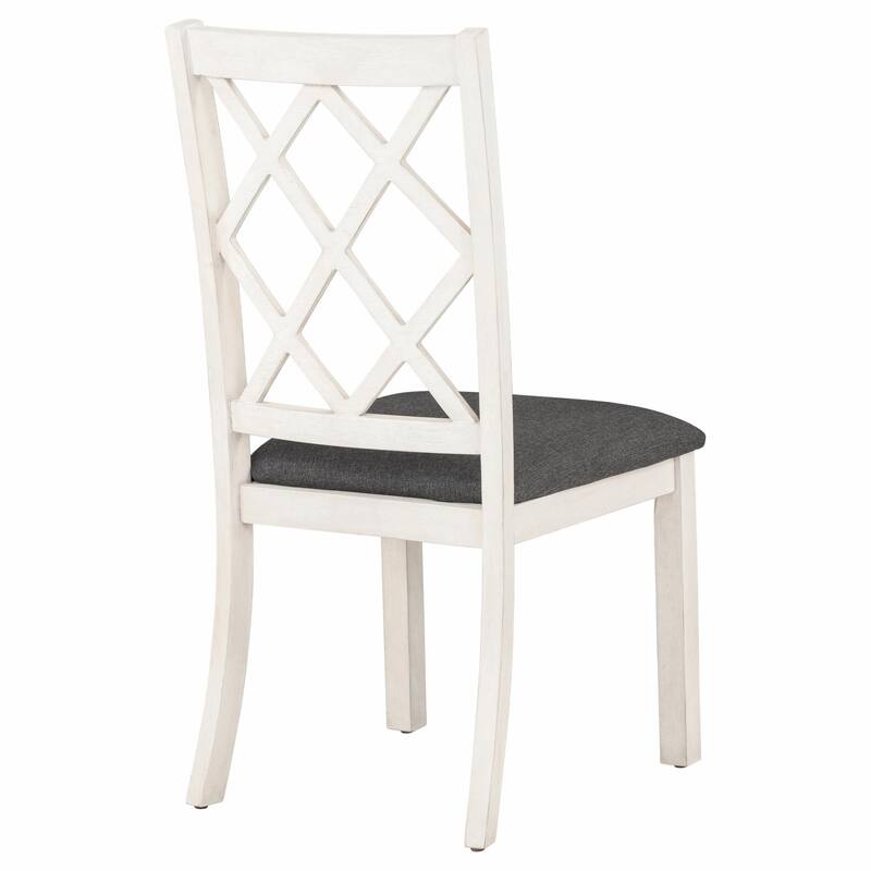 6-Piece Wood Dining Table Set, Kitchen Table Set with Upholstered Bench and 4 Dining Chairs