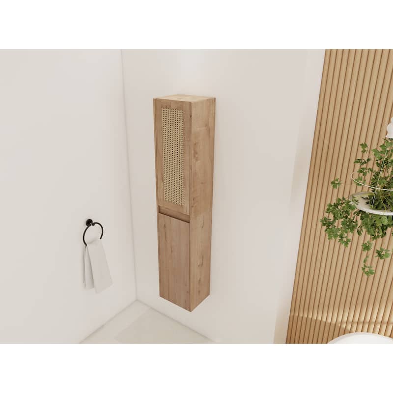 GDFStudio Bathroom Wall-Mounted Side Cabinet with Soft Close Doors