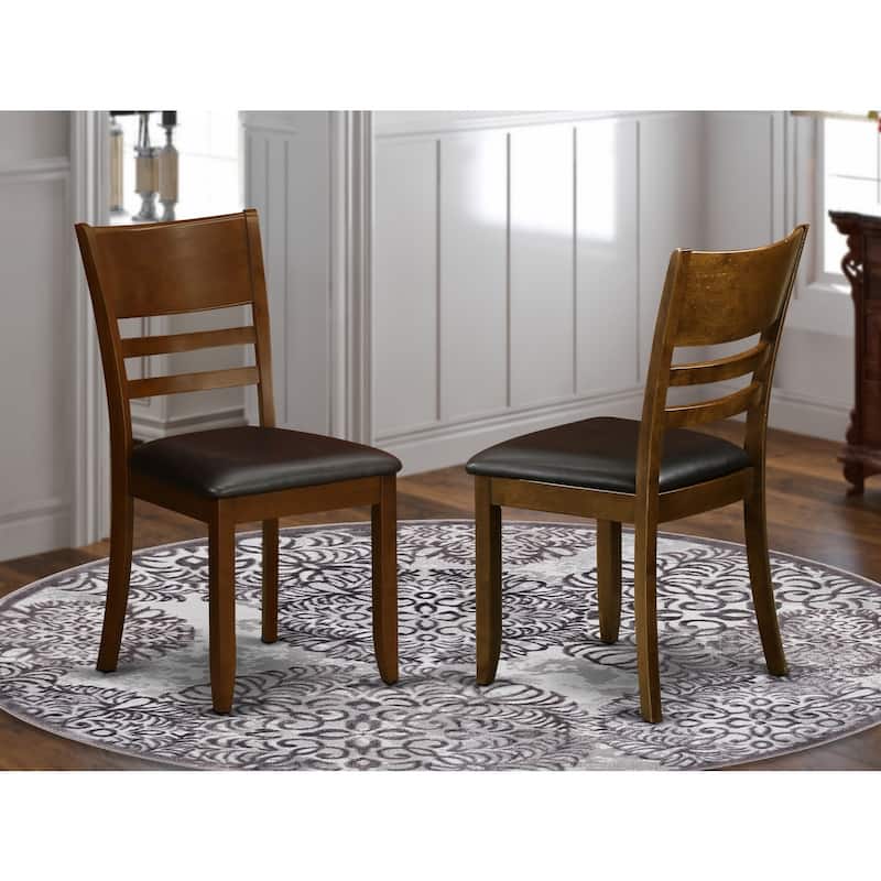 Modern Dining Chairs - Set of 2 - Wood Seat - Espresso Finish - Kitchen Accent Chairs