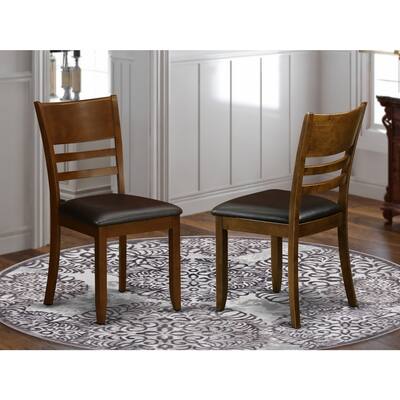 Modern Dining Chairs - Set of 2 - Wood Seat - Espresso Finish - Kitchen Accent Chairs