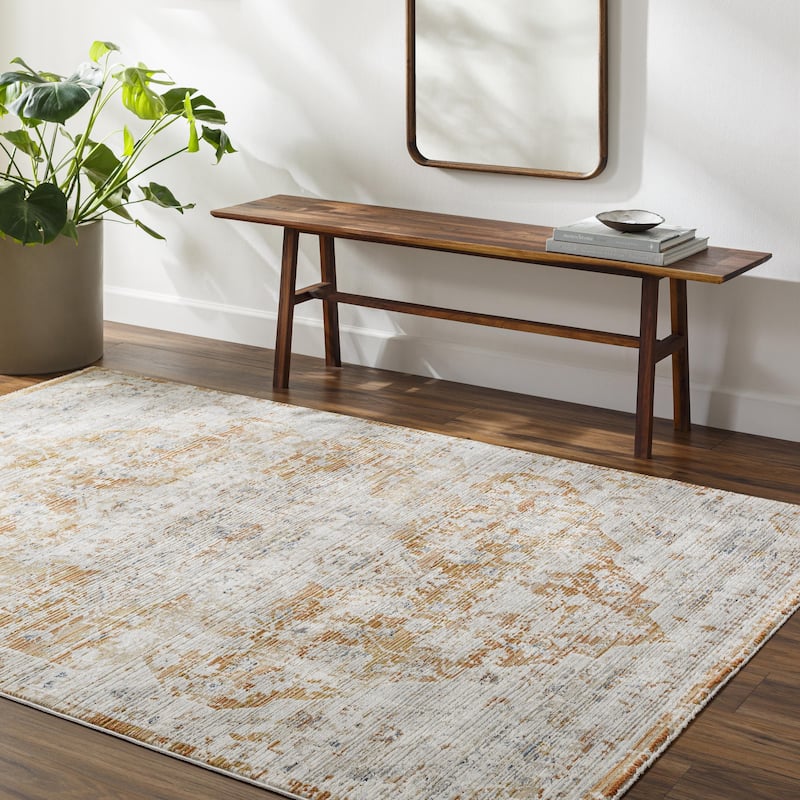 Livabliss Edmonton Classic Border Area Rug - Burnt Orange/Cream - 2' x 2' 11"