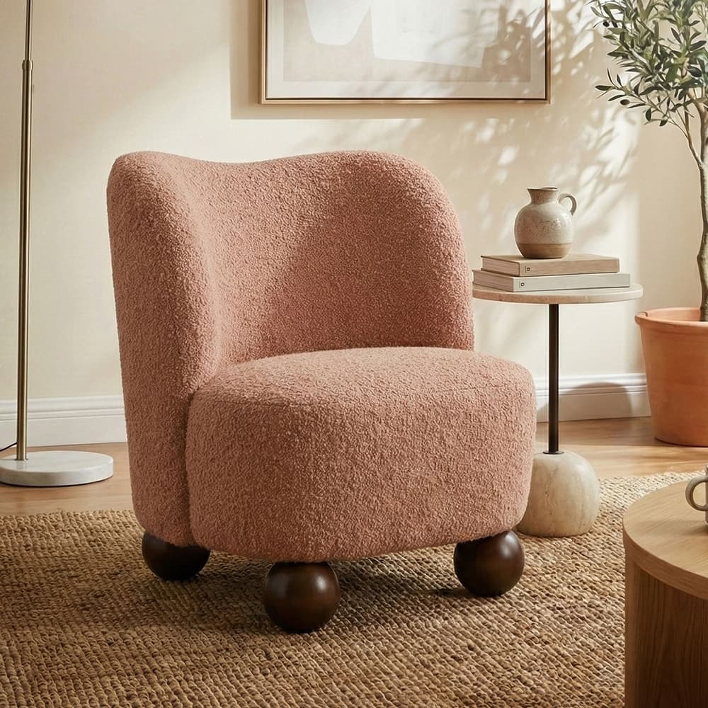 Furniture of America Velra Modern 28-inch Boucle Wing Accent Chair