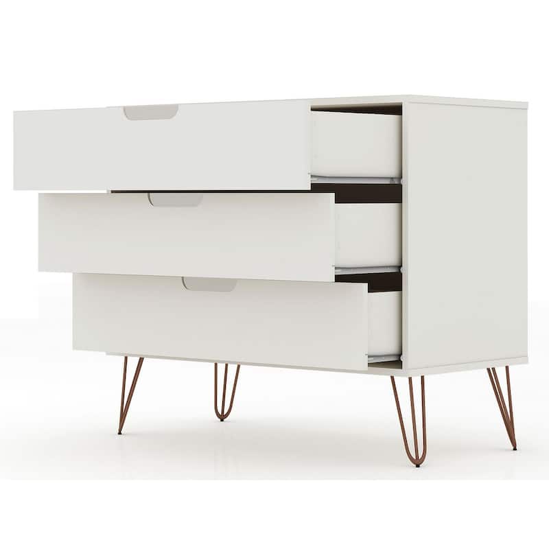 Manhattan Comfort Rockefeller 3-Drawer Dresser (Set of 2)