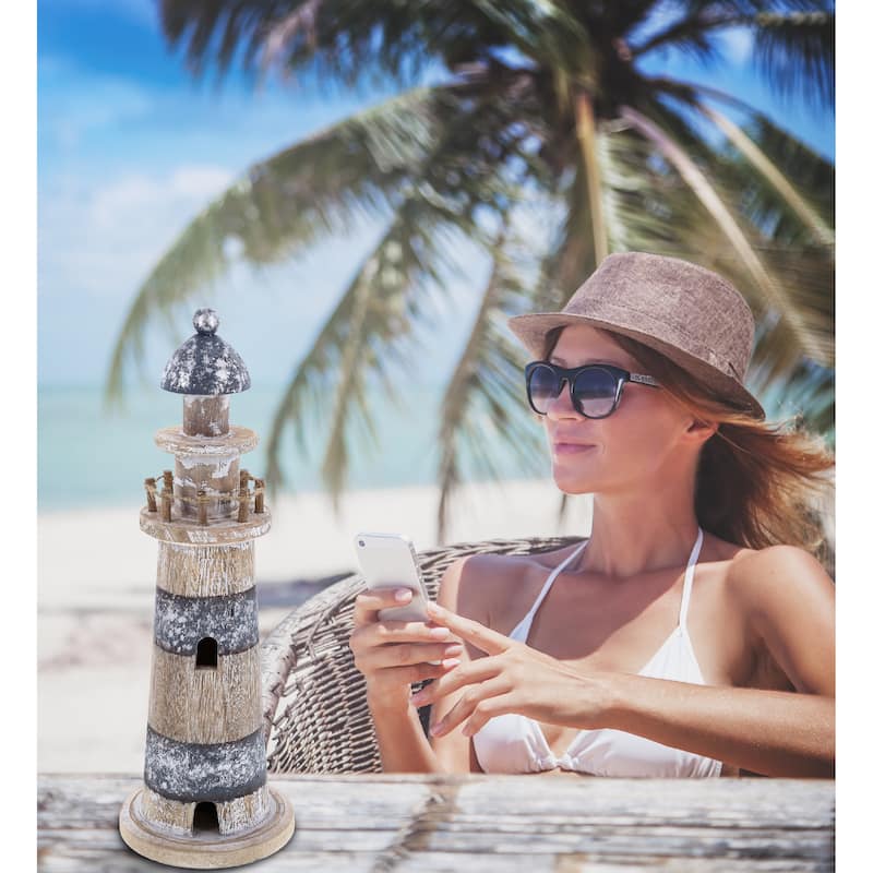 CoTa Global Silver Sea Lighthouse - Large, 11.8 Inch, Color May Vary - 11.8 inches