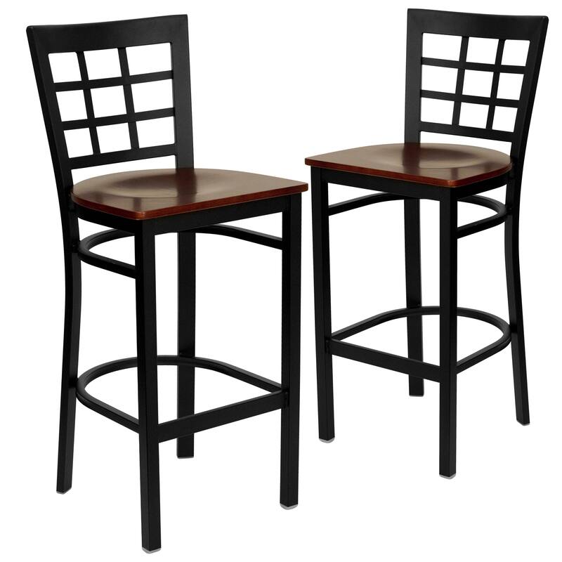 2 Pack Window Back Metal Restaurant Barstool
