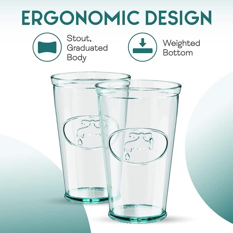 Amici Home Set of 4 Water Tap Collection Drinking Glassees - 16 oz