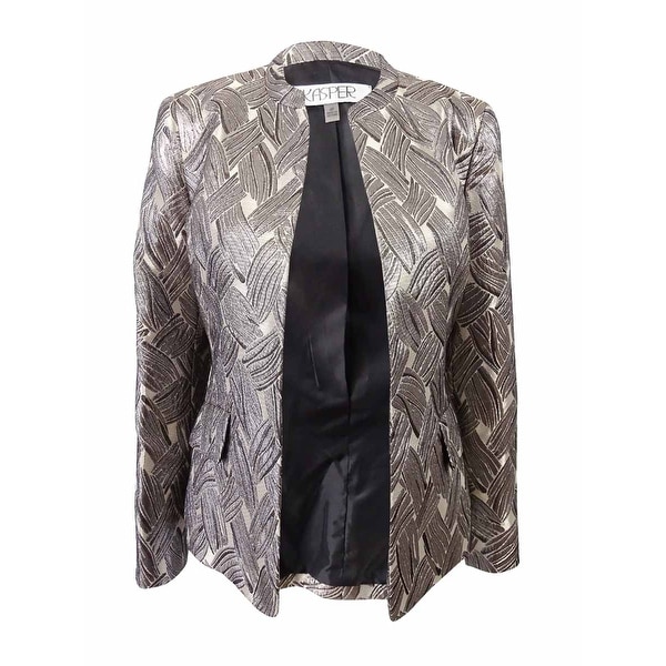 Kasper Women's Metallic Jacquard Jacket - Champagne Multi