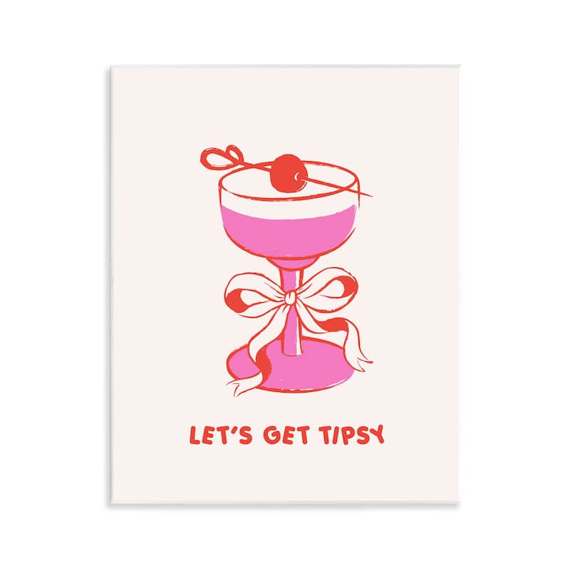 Stupell Let's Get Tipsy with Glass Wall Plaque Art Design By House of Lulu - 11 x 14