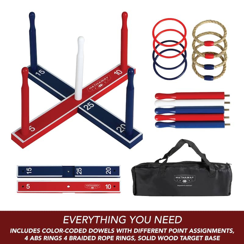 Hathaway Ring Toss Game Set - 16.5"L x 16.5"W x 7.5"H