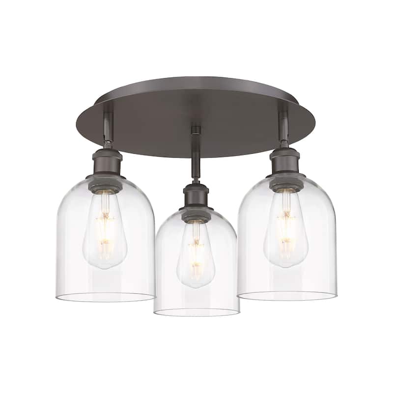 Innovations Lighting 516-3C-11-18 Bella Flush Bella 3 Light 18" Wide - Oil Rubbed Bronze / Clear