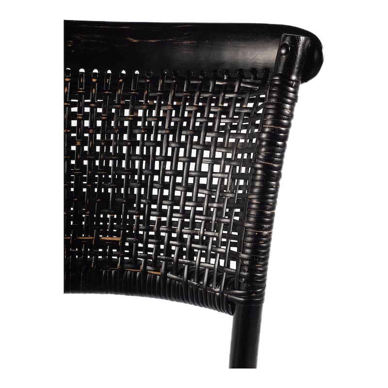 NADAAL STUDIOS Winston, Wooden Dining Chair With Rattan Seat, Set of Two - 18"W x22.5"D x34.5"H