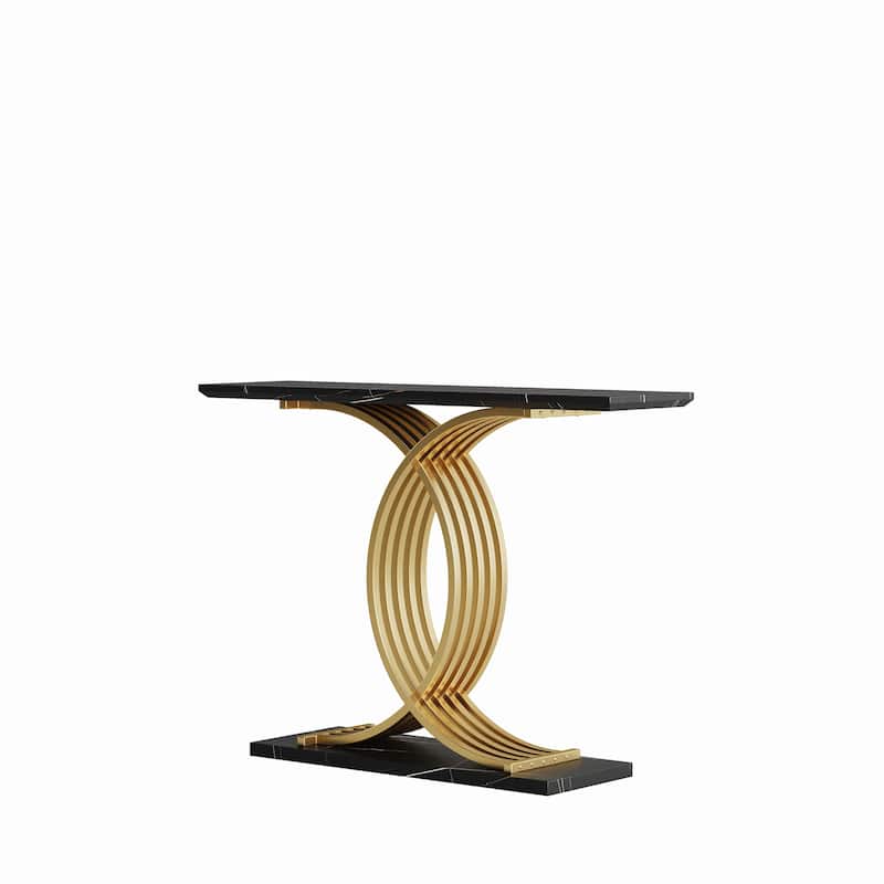 Accent Table Console Table, Gold Intertwined Metal Legs Luxury High-End Entryway Furniture