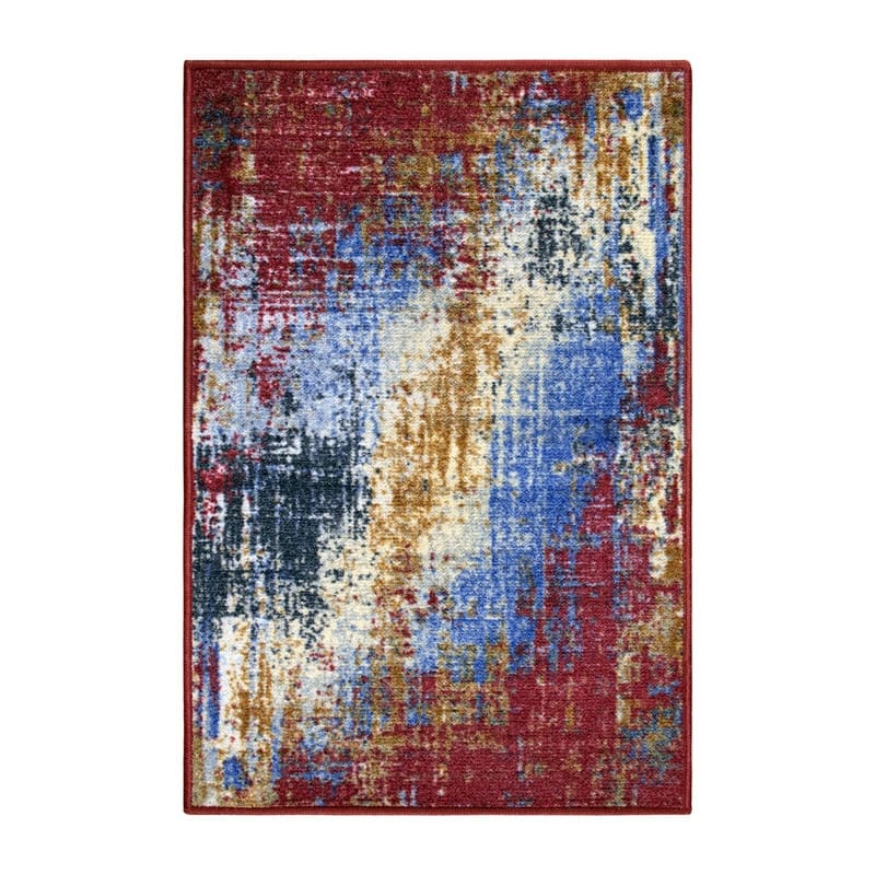 Superior Watley Printed Non-Slip Washable Indoor Area Rug - 2'7" x 6' - Red