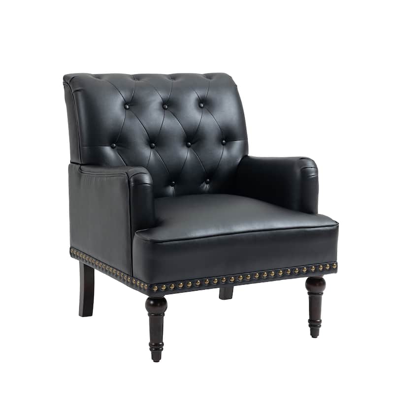 PU Leather Living Room Accent Chair with Tufted Back