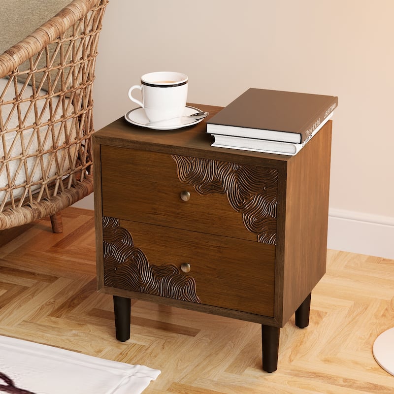 SUNBURY Mid-Century End Table with Drawer